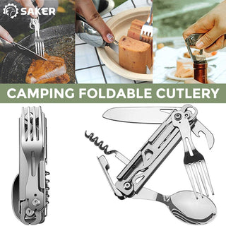 SAKER® 6-in-1 Camping Flatware Set